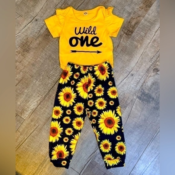 Other - Wild One Sunflower 2 Piece Set